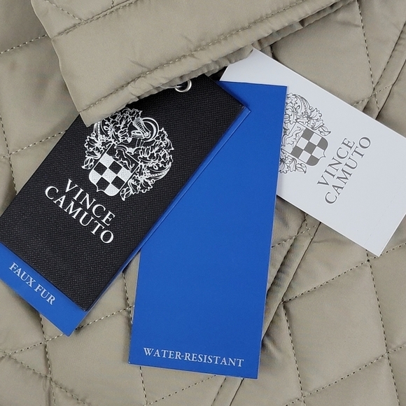 Vince Camuto Quilted Jacket Faux Fur Color Khaki V220D16 Women’s Size S/8 New - Picture 6 of 13